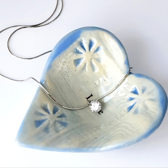 NEW Dainty 925 Sterling Silver Loose Solitare Diamond Necklace - Picture 9 of 9